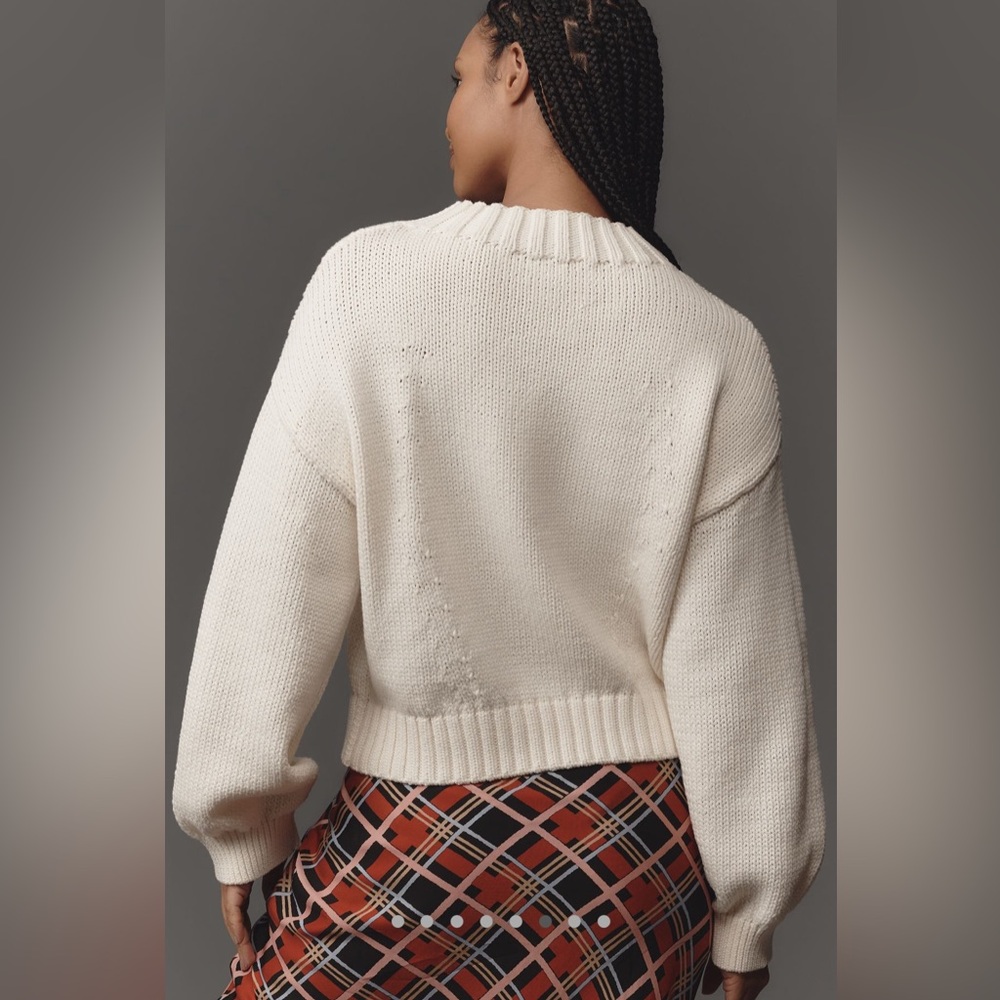 NWT Anthropologie The Pippa Mock Neck Sweater Maeve Icon Horseshoe equestrian 🐎 - Picture 6 of 10